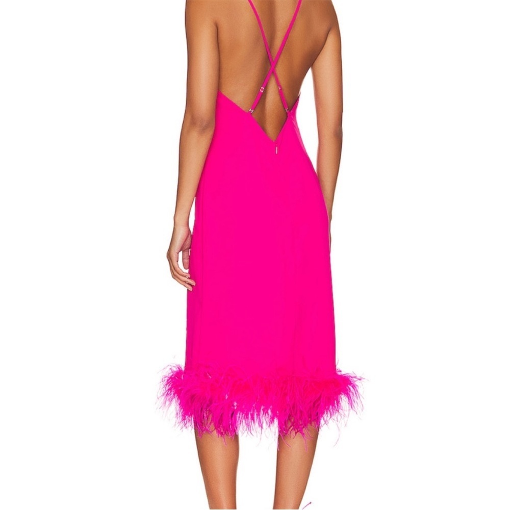 Amanda Uprichard Marianna Midi Dress in Hot Pink Size Small - Picture 4 of 10